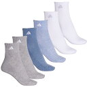 (取寄) アディダス レディース アスレチック クッション ソックス adidas women Athletic Cushioned Socks (For Women) Heather Grey/Washed Denim Blue Heather/White