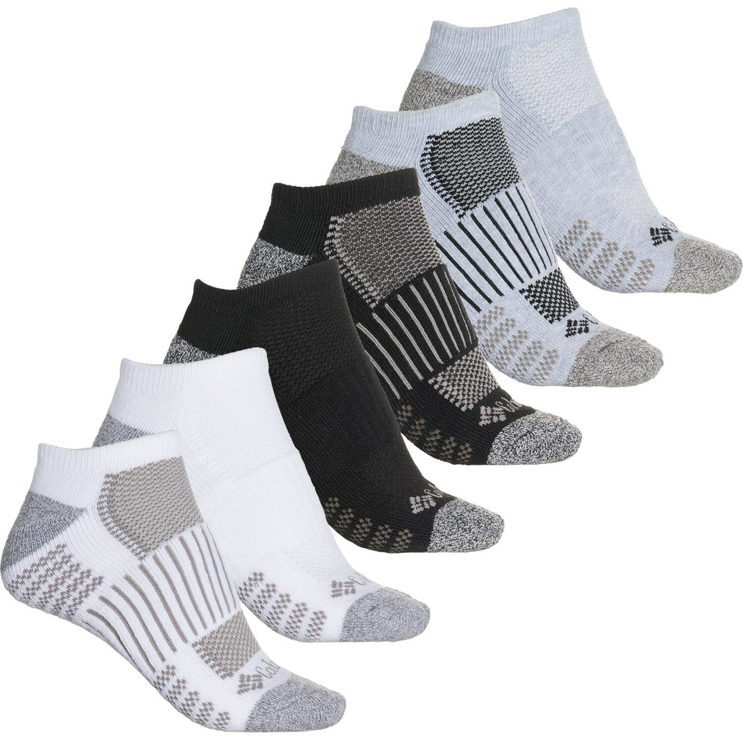 (取寄) コロンビアスポーツウェア レディース アスレチック ノーショー ソックス Columbia Sportswear women Athletic No-Show Socks (For Women) Grey/White/Black