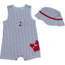 (取寄) リトル ミー インファント ボーイズ ウーブン シアサッカー サンスーツ アンド ハット - スリーブレス LITTLE ME Infant Boys Woven Seersucker Sunsuit and Hat - Sleeveless Blue