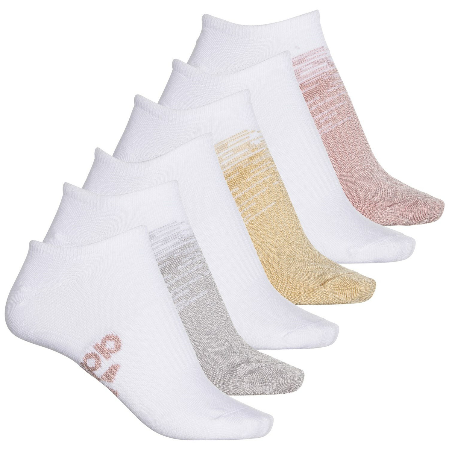 () AfB_X fB[X X[p[Cg obW Iu X|[c 2 m[V[ \bNX adidas women Superlite Badge of Sport 2 No-Show Socks (For Women) White/Rose Gold/Silver Metallic