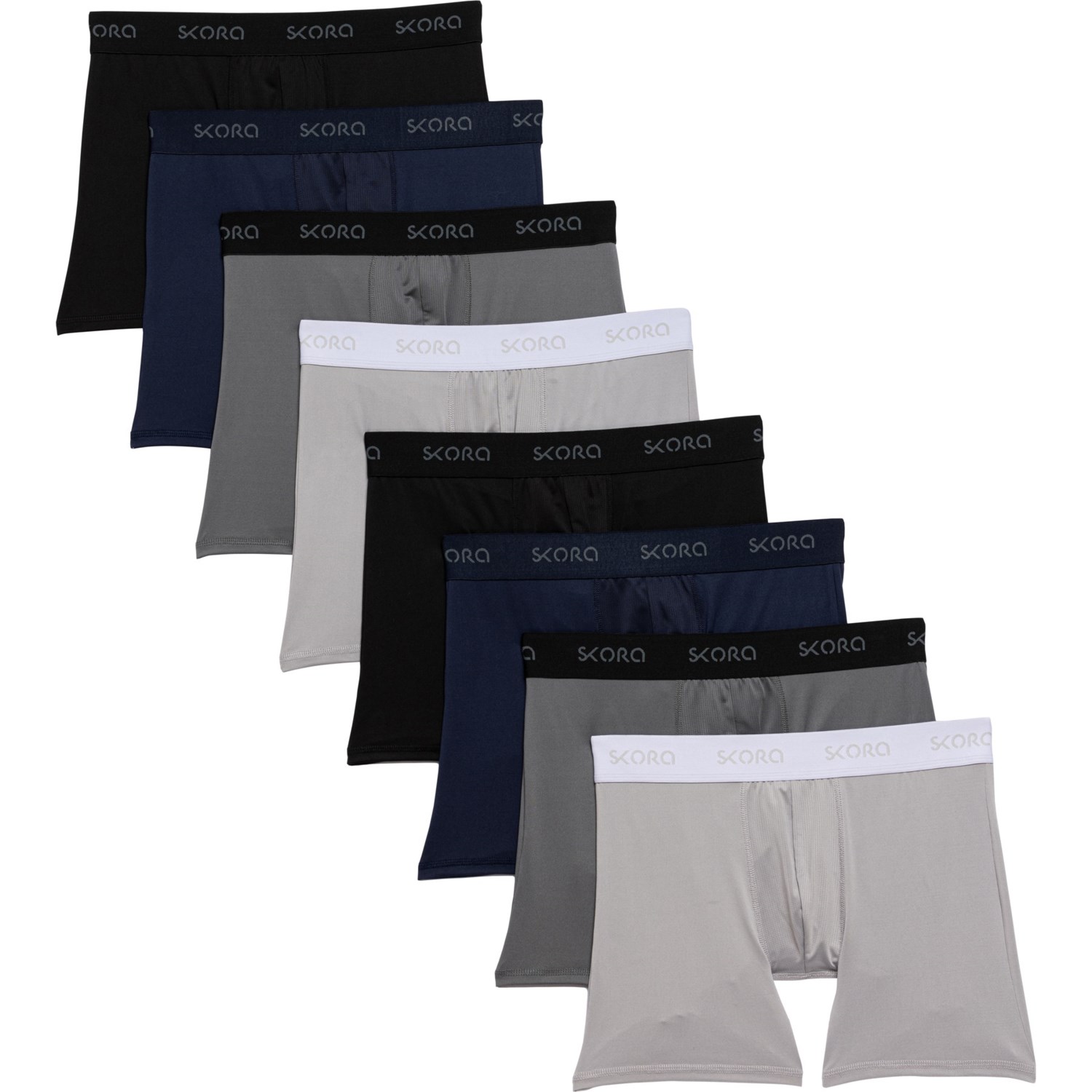 ()  ݡ-ѥեޥ ܥ ֥꡼ - 6 Skora Sport-Performance Boxer Briefs - 8-Pack, 6 Soft Silver/ Blue Cove/ Grey Flannel/ Black