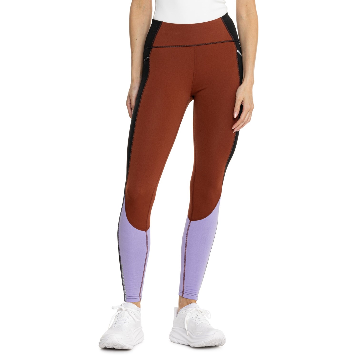 (取寄) スマートウール アクティブ フリース カラーブロック タイツ SmartWool Active Fleece Color-Block Tights Pecan Brown