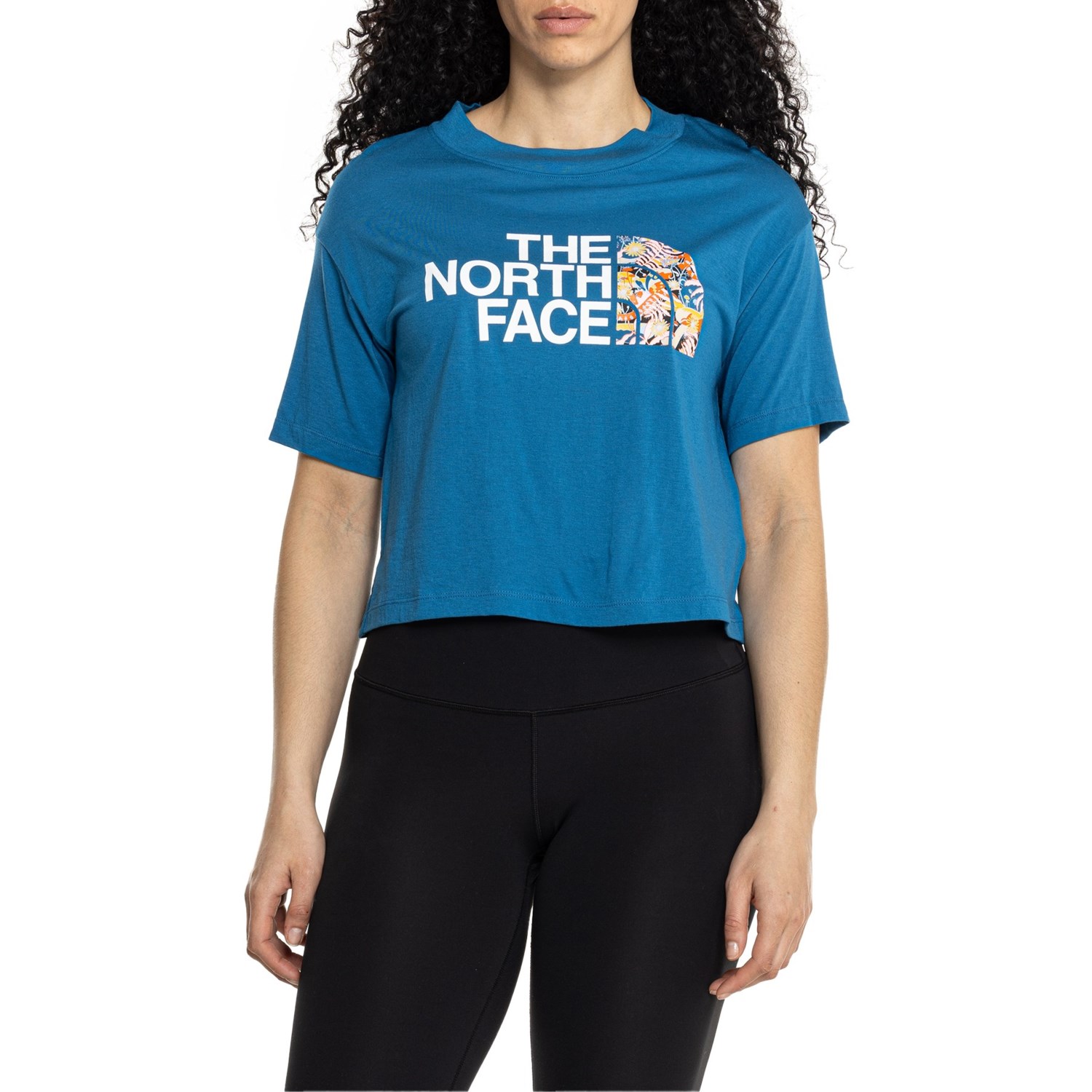 () m[XtFCX n[t h[ Nbv T-Vc - V[g X[u The North Face Half Dome Crop T-Shirt - Short Sleeve Banff Blue