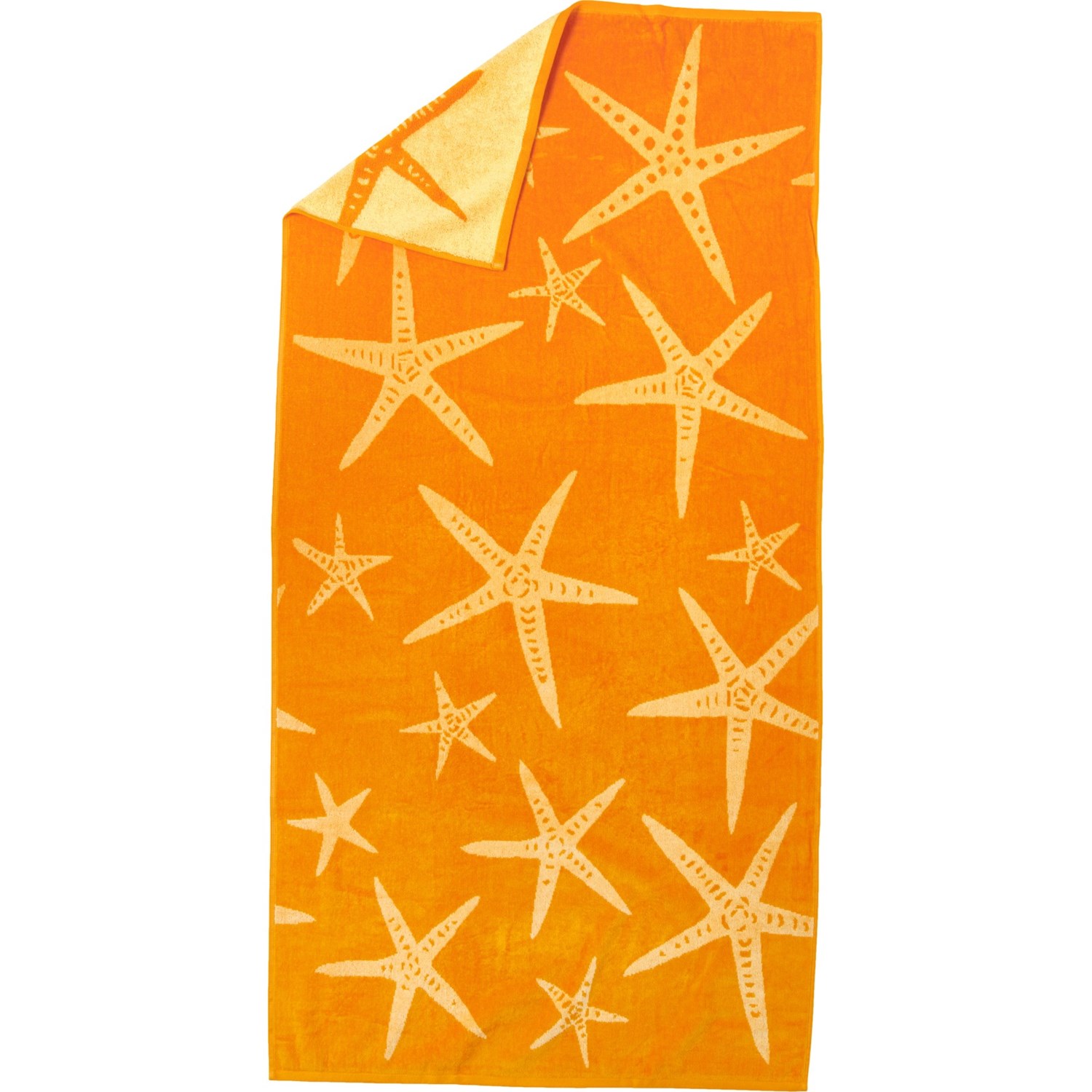 () O[gxCz[ }EC X^[tBbV XgCv xA r[` ^I - 450 gsm, 30x60h, Great Bay Home Maui Starfish Stripe Velour Beach Towel - 450 gsm, 30x60h, Orange-Yellow Orange / Yellow