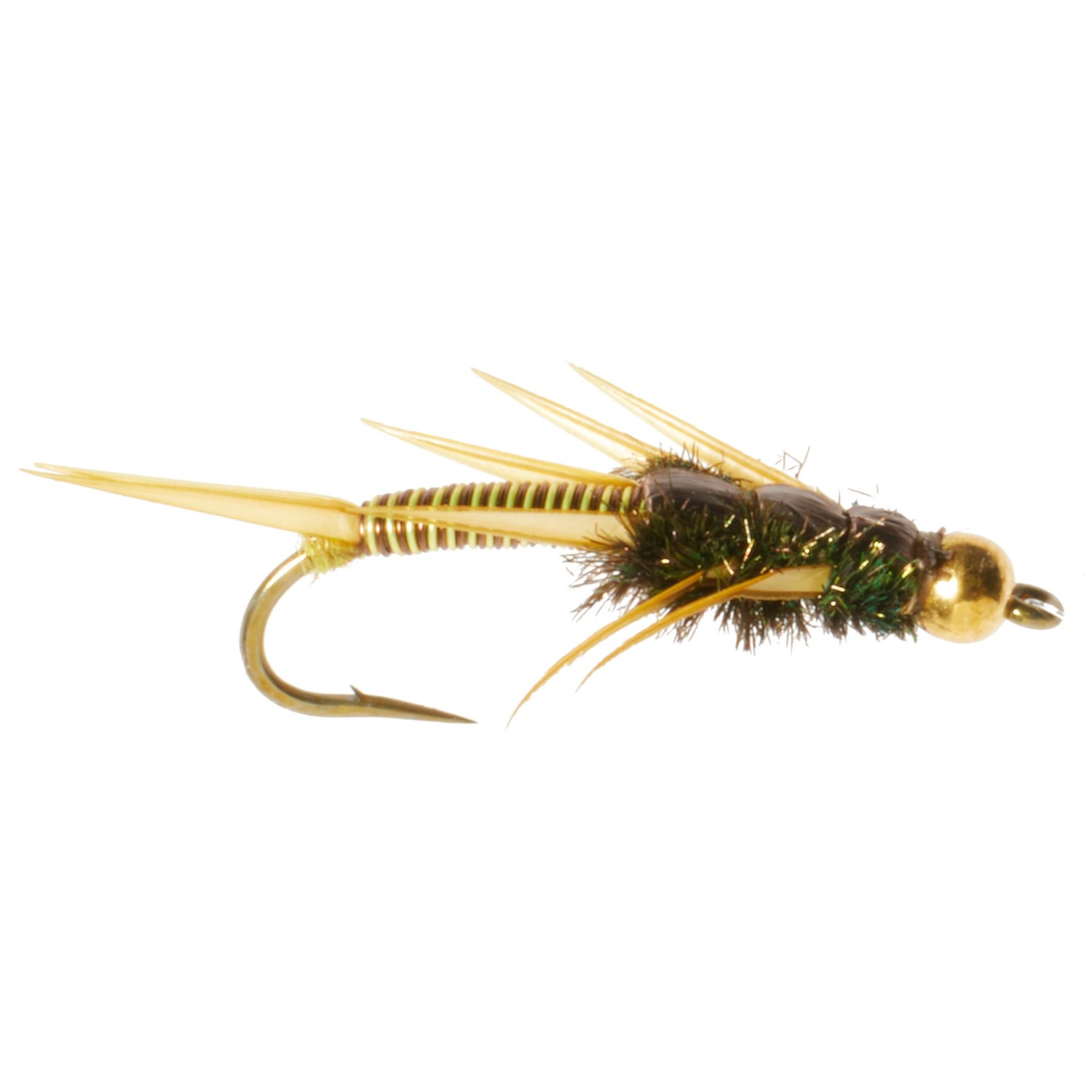 (取寄) アンプカ ワイヤード ストーンフライ ゴールド ビーズ ニンフ フライ - ダズン UMPQUA Wired Stonefly Gold Bead Nymph Fly - Dozen Golden