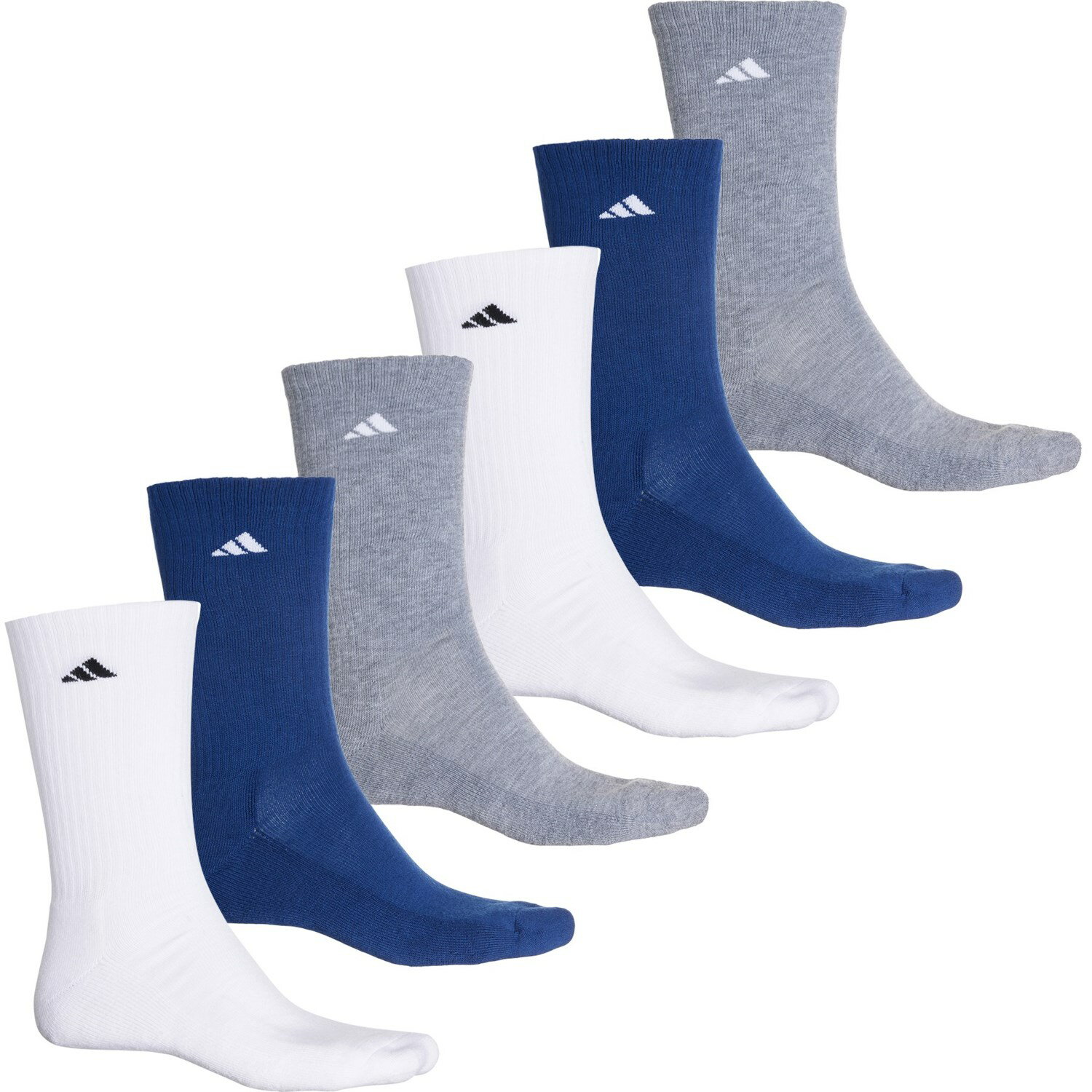 (取寄) アディダス メンズ クッション ソックス adidas men Cushioned Socks (For Men) Heather Grey/White/Collegiate Navy