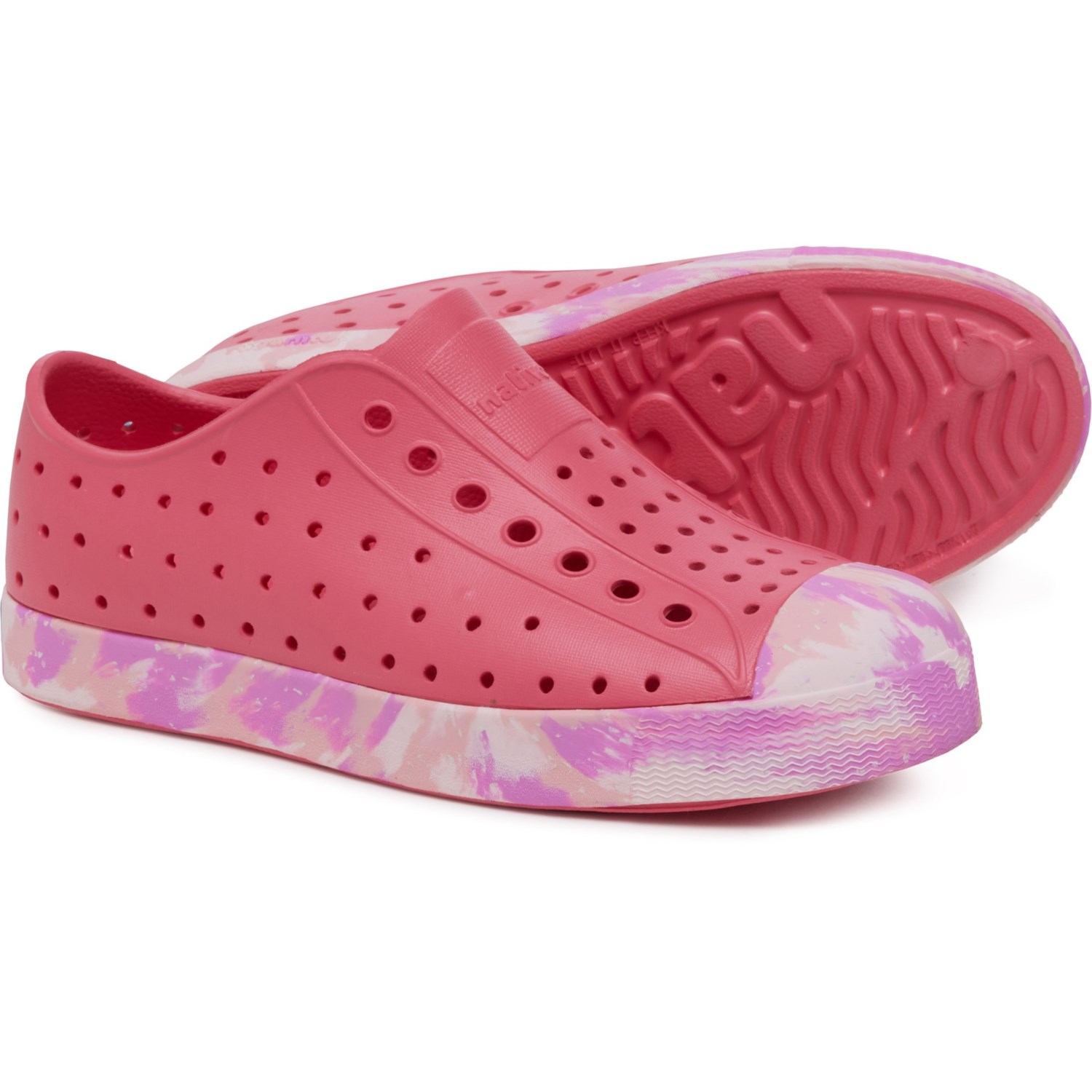 楽天ジェットラグ楽天市場店（取寄） ネイティブ ガールズ ジェファーソン シュガーライト マーブルド シューズ - スリップ-オンズ NATIVE Girls Jefferson Sugarlite Marbled Shoes - Slip-Ons Dazzle Pink/Winterberry Purple Marble