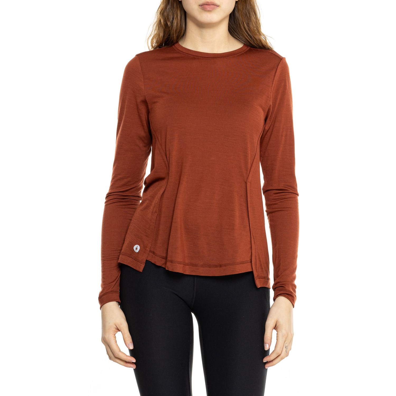 () X}[gE[ ANeBu N[ lbN Vc - m E[, O X[u SmartWool Active Crew Neck Shirt - Merino Wool, Long Sleeve Pecan Brown