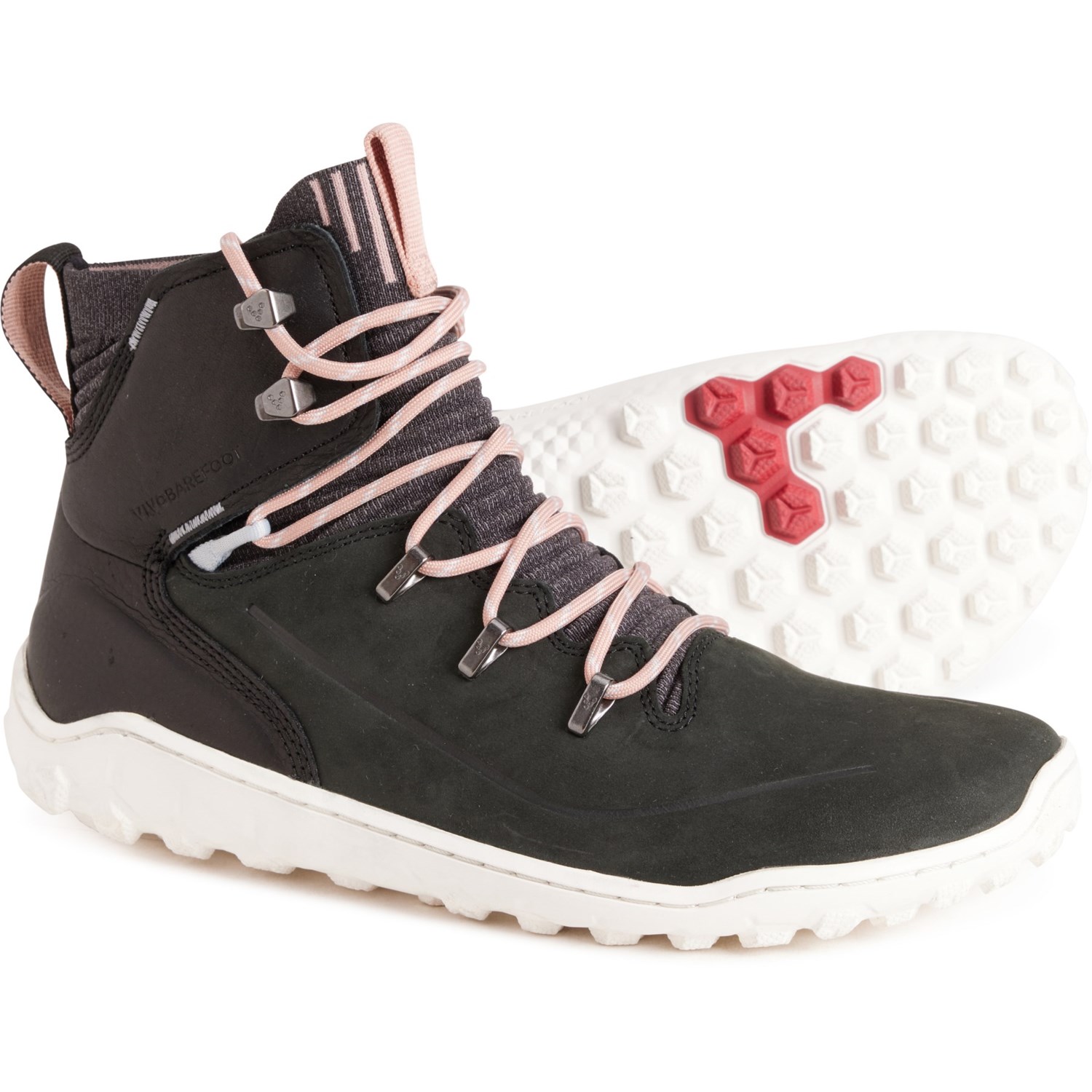 (取寄) ビボベアフット レディース トラッカー デコン FG2 エル ハイキング ブーツ VivoBarefoot women Tracker Decon FG2 L Hiking Boots (For Women) Obsidian/Misty Rose