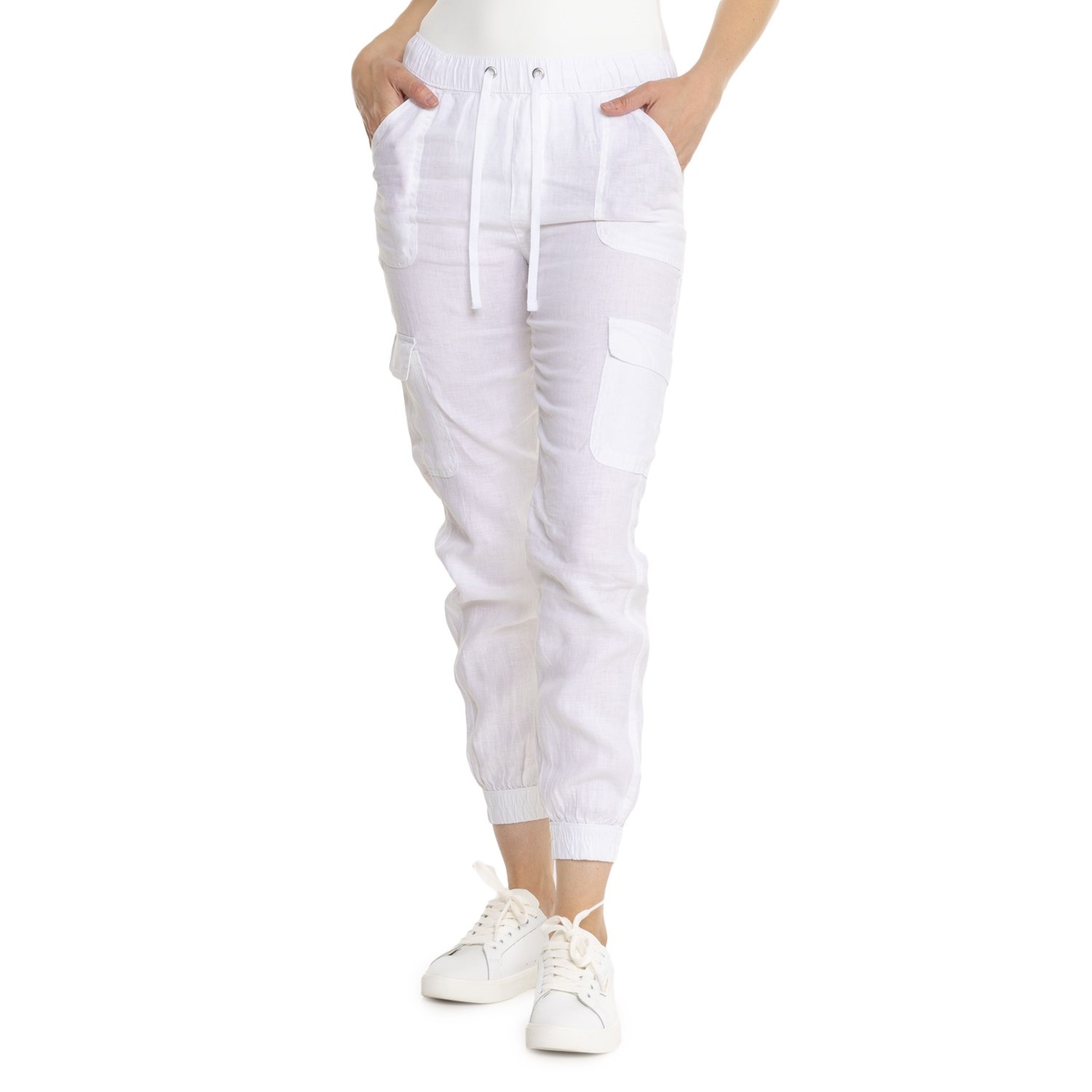 () jR[~[j[[N J[S |Pbg WK[Y - l Nicole Miller New York Cargo Pocket Joggers - Linen Brilliant White