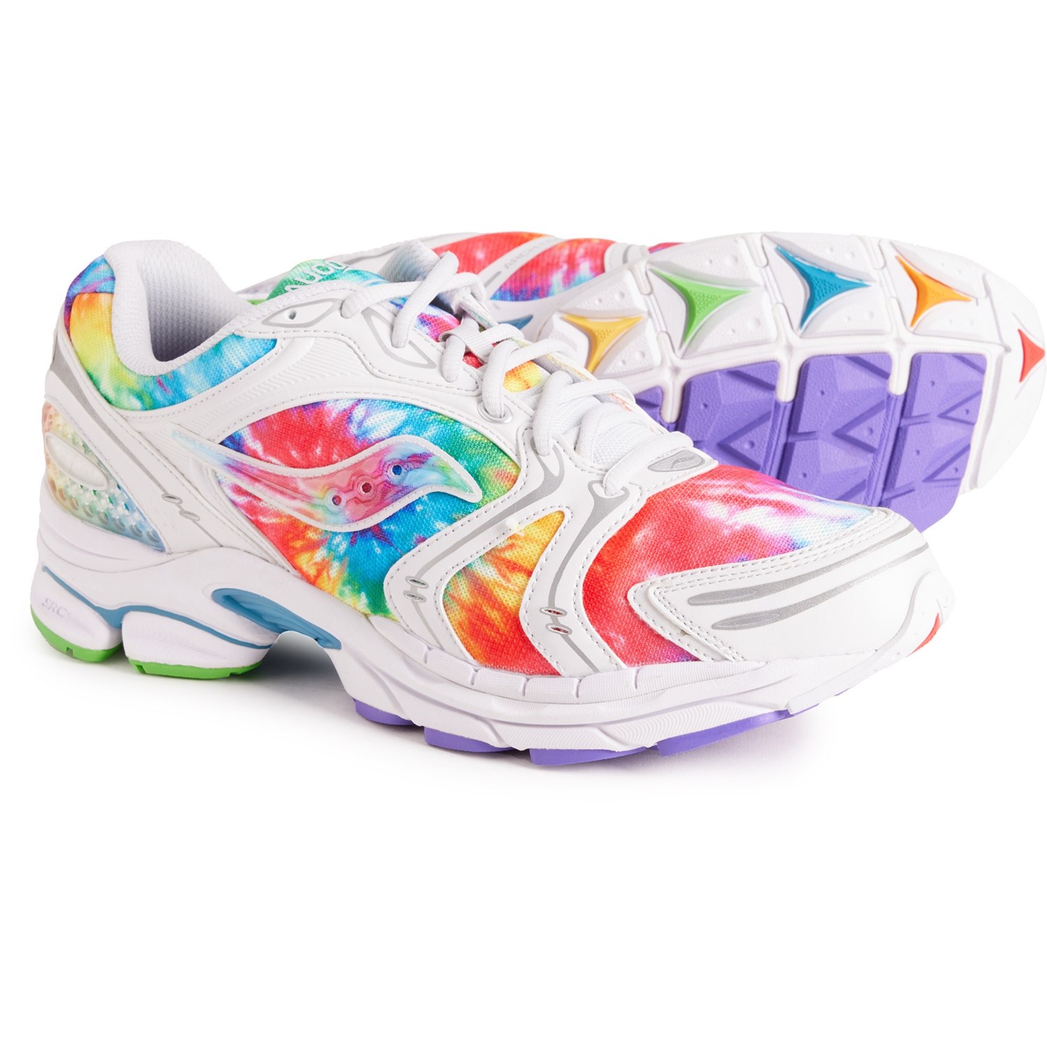 (取寄) サッカニー メンズ プログリッド トライアンフ 4 ランニング シューズ Saucony men ProGrid Triumph 4 Running Shoes (For Men) Tie Dye Fuchsia