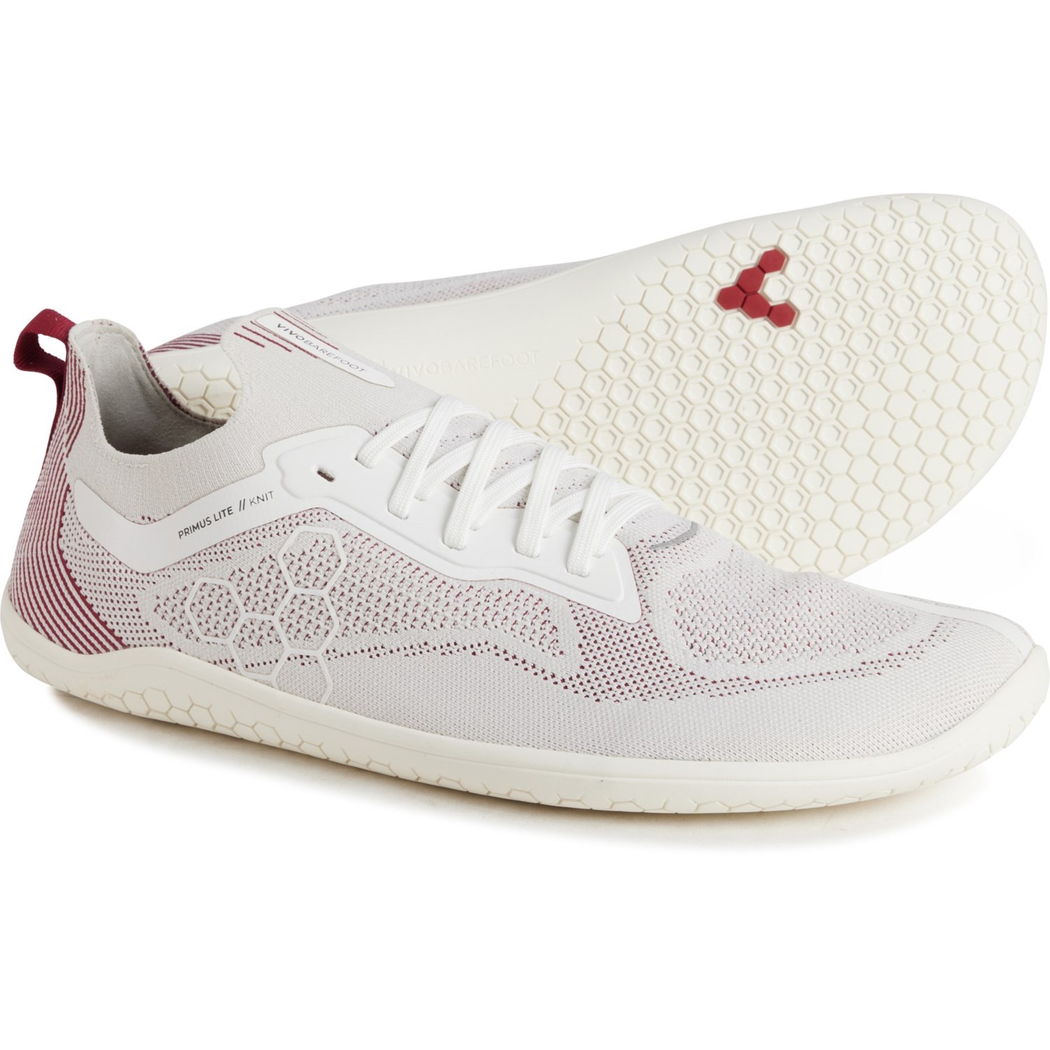 (取寄) ビボベアフット メンズ プリムス ライト ニット スニーカー VivoBarefoot men Primus Lite Knit Sneakers (For Men) Off White/Burgundy