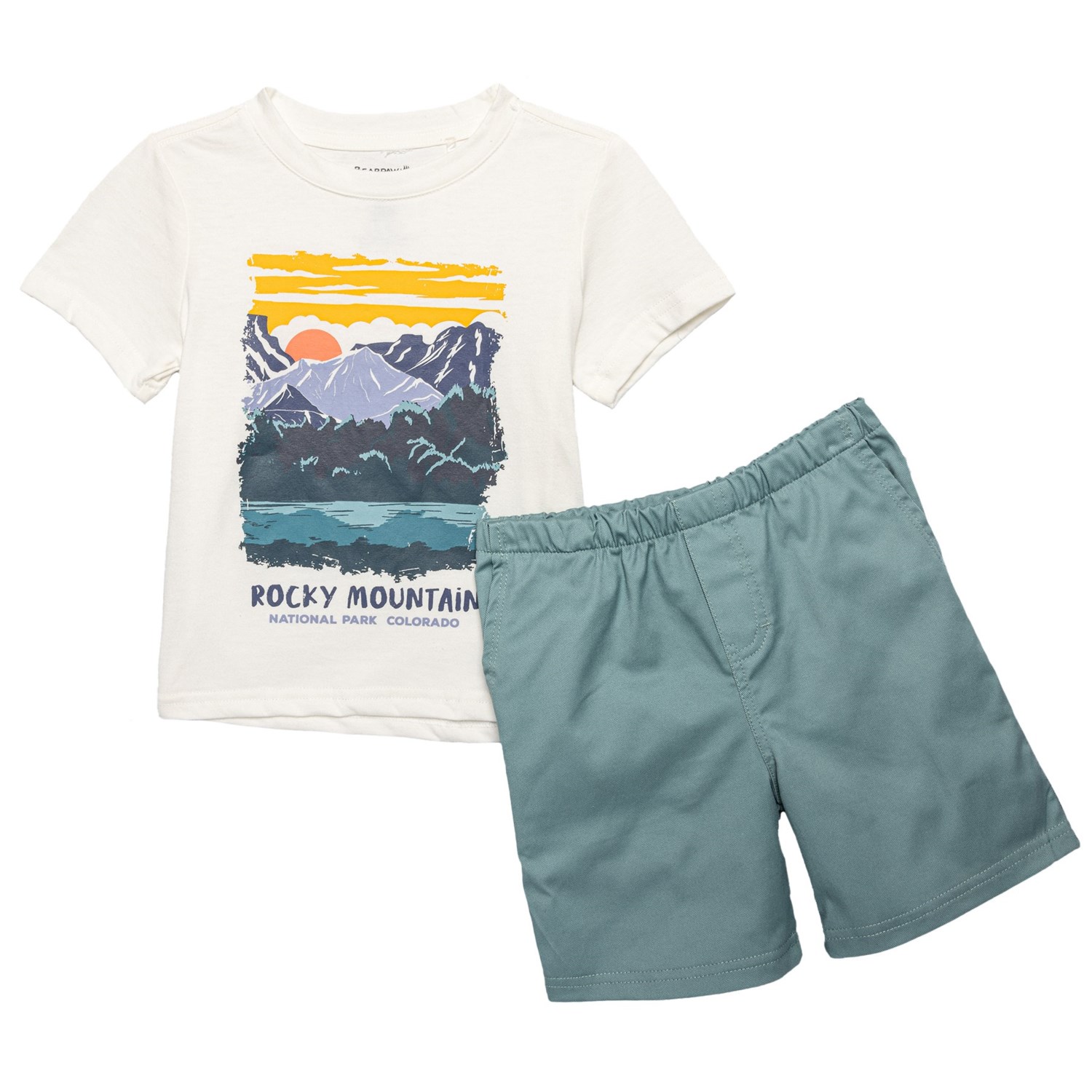 () xApE gh[ {[CY iVi p[NX Vc Ah V[c Zbg - V[g X[u Bearpaw Toddler Boys National Parks Shirt and Shorts Set - Short Sleeve Ivory