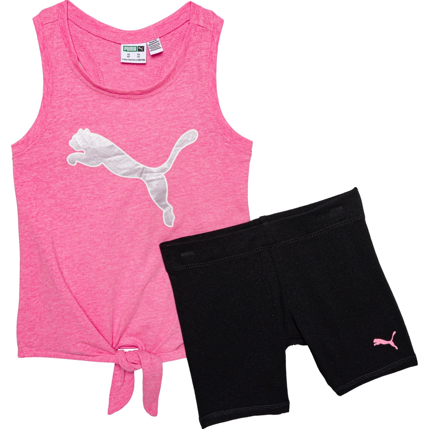 () v[} gh[ K[Y Rbg W[W ^N gbv Ah oCN V[c Zbg Puma Toddler Girls Cotton Jersey Tank Top and Bike Shorts Set Fluorescent Pink