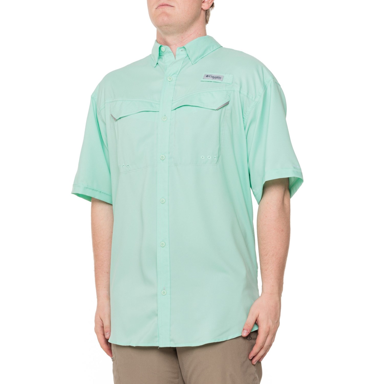 (取寄) コロンビアスポーツウェア PFG ロウ ドラッグ オフショア シャツ - Upf 40, ショート スリーブ Columbia Sportswear PFG Low Drag Offshore Shirt - UPF 40, Short Sleeve Mint Clay