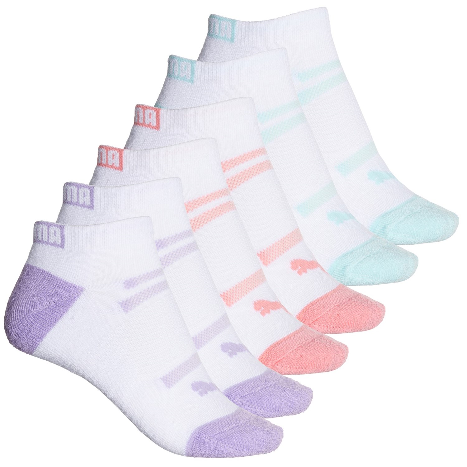 () v[} fB[X n[t NbV e[ [Jbg X|[c g[jO \bNX Puma women Half Cushion Terry Low-Cut Sport Training Socks (For Women) White/Multi