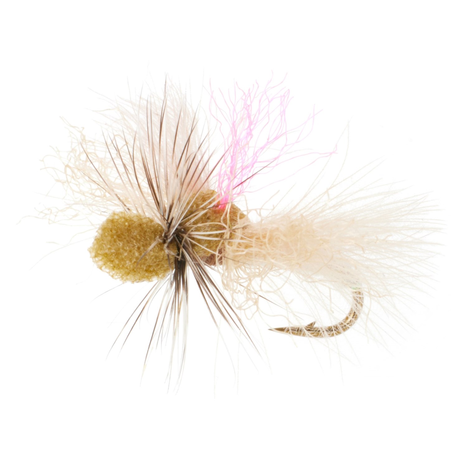 (取寄) モンタナフライカンパニー スプルース モス フライ - ダズン Montana Fly Company Evenson's Spruce Moth Fly - Dozen Tan/Pink