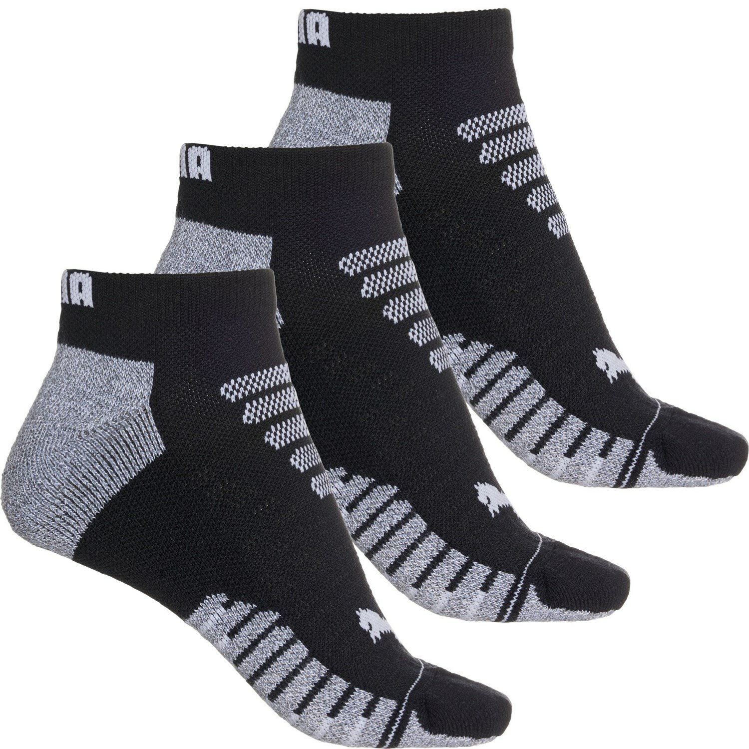 () v[} fB[X n[t NbV e[ [Jbg \bNX Puma women Half Cushion Terry Low-Cut Socks (For Women) Black/Grey/White