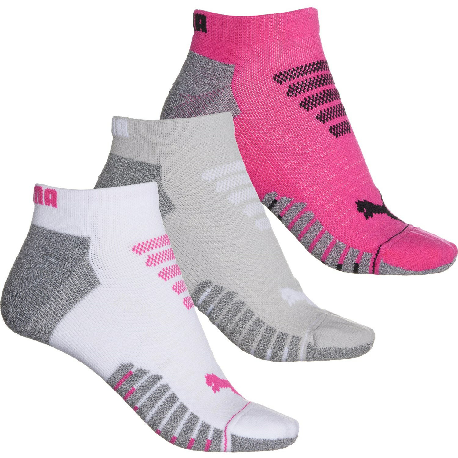 () v[} fB[X n[t NbV e[ [Jbg \bNX Puma women Half Cushion Terry Low-Cut Socks (For Women) White/Pink