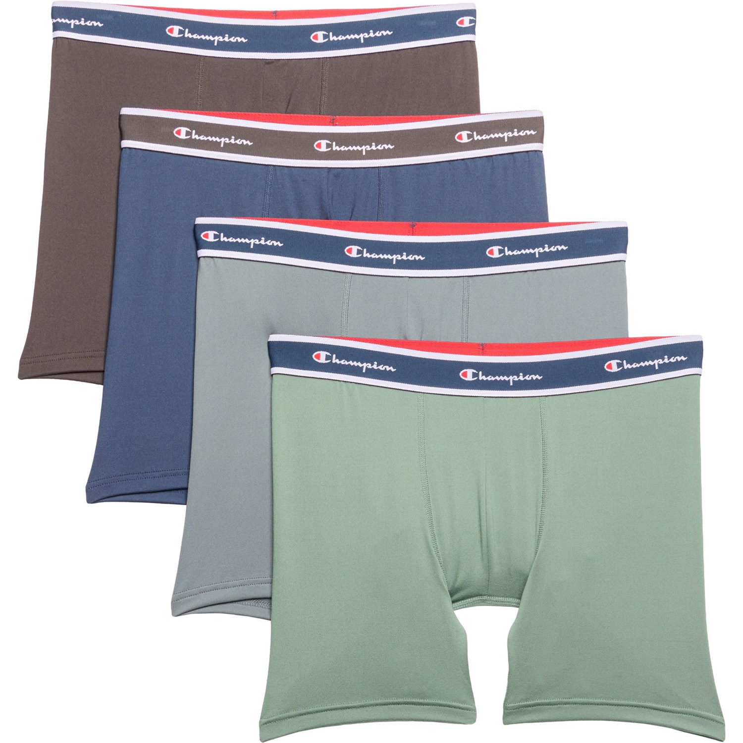 CHAMPION - (取寄) チャンピオン メンズ チャンピオン スポーツ パフォーマンス ボクサー ブリーフ - 4-パック Champion men Sport Performance Boxer Briefs - 4-Pack Phantom/Dress Blues/Stormy Weather/Dark Forest