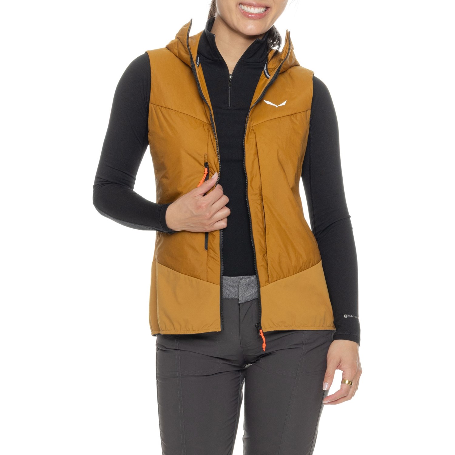 (取寄) サレワ レディース サレワ セラ デュラストレッチ レスポンシブ ハイブリット ベスト - インサレーテッド Salewa women Sella DuraStretch TirolWool Responsive Hybrid Vest - Insulated Golden Brown