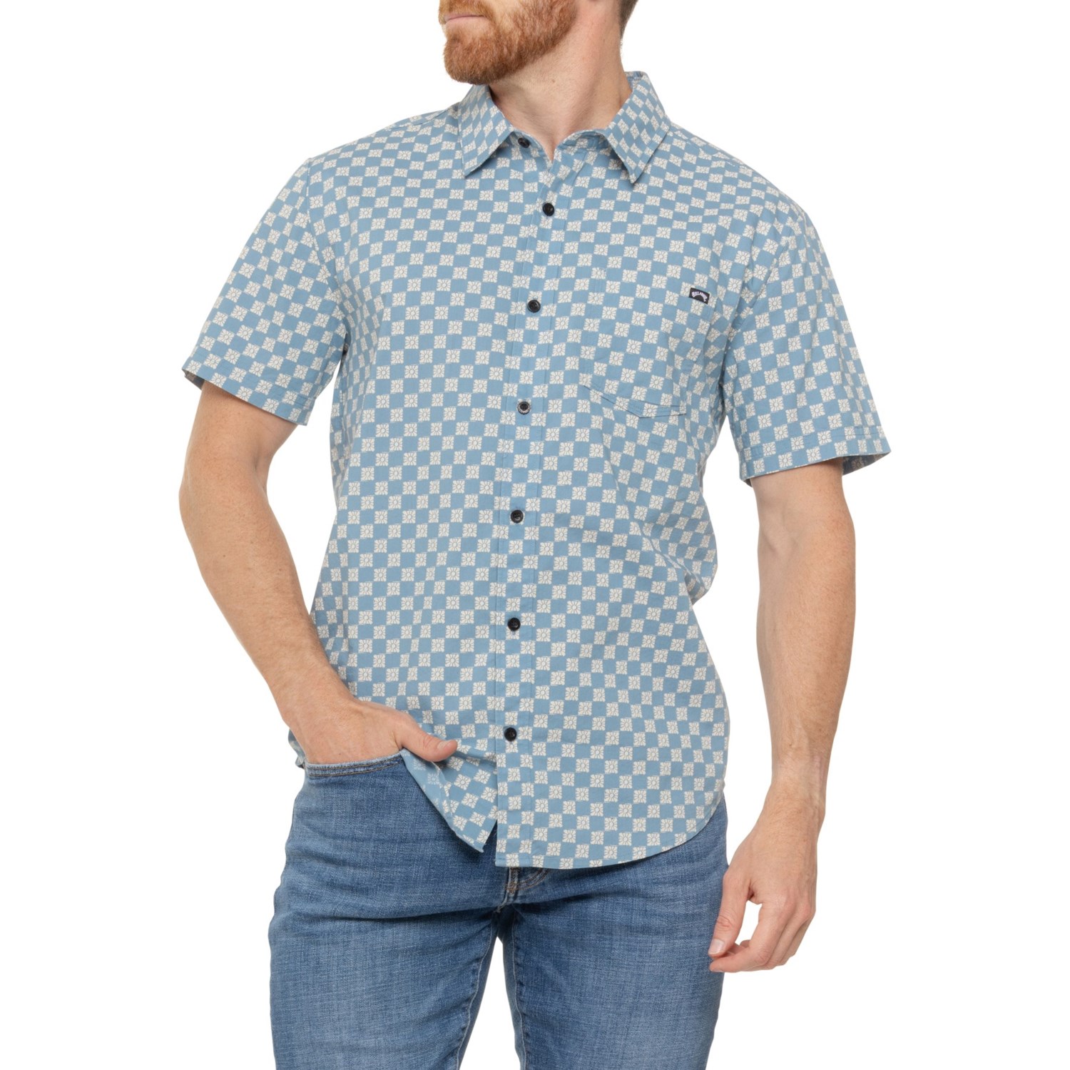 (取寄) ビラボン メンズ ビラボング チェイス デイジー チェック ウーブン シャツ - ショート スリーブ Billabong men Chase Daisy Check Woven Shirt - Short Sleeve Vintage Indigo