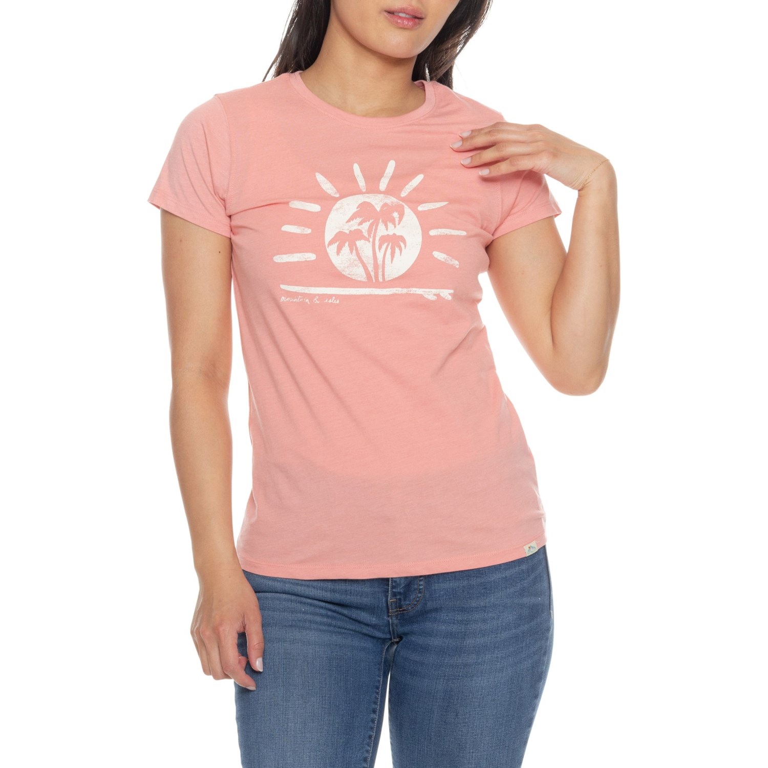 Rakuten - (取寄) マウンテンアンドアイルズ レディース マウンテン アンド アイルズ グラフィック T-シャツ - ショート スリーブ Mountain and Isles women Graphic T-Shirt - Short Sleeve Red Heather