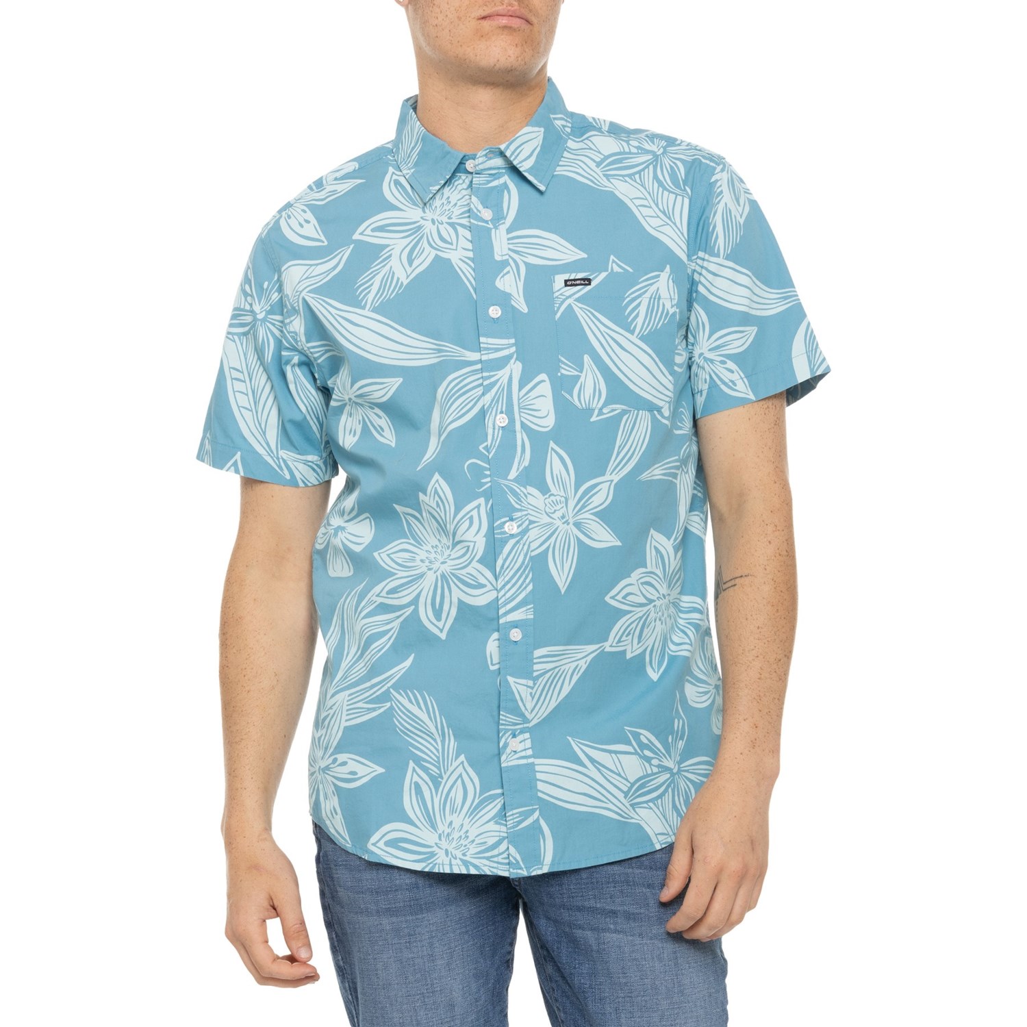 (取寄) オニール メンズ オニール シーサイド シャツ - ショート スリーブ O'Neill men Seaside Shirt - Short Sleeve Blue Fade