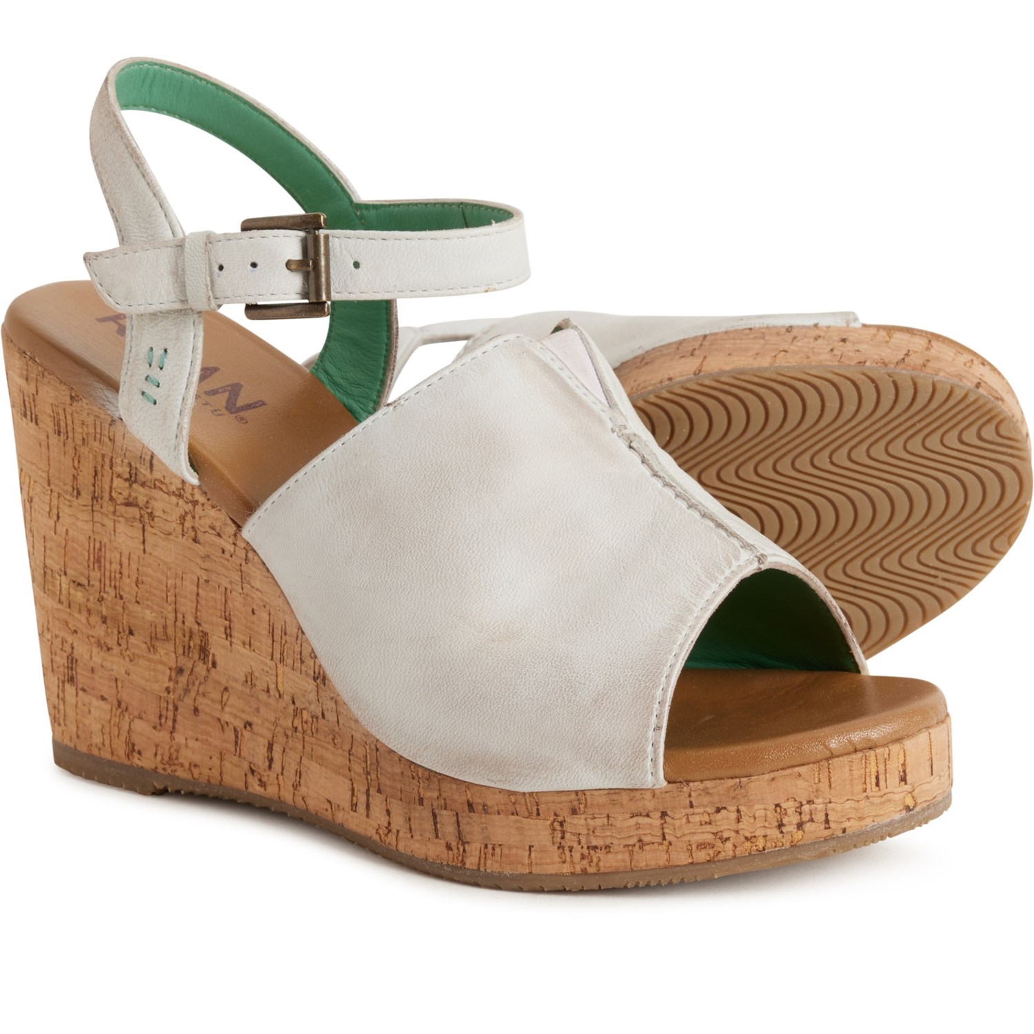 (取寄) ローン バイ ベッド ステュー レディース ロアン バイ ベッド スチュー ウェッジ サンダル - レザー ROAN BY BED STU women Deduction Wedge Sandals - Leather (For Women) Bone Hd Brown Wax