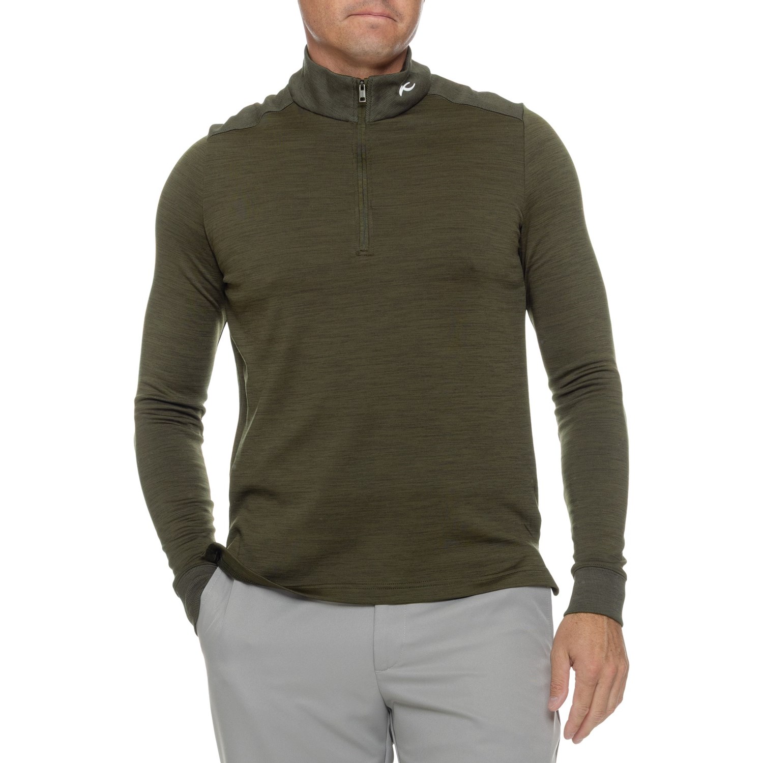 Other - (取寄) チュース メンズ リアム シャツ - Upf 50以上, ジップ ネック, ロング スリーブ KJUS men Liam TechWool Shirt - UPF 50+, Zip Neck, Long Sleeve Dark Olive