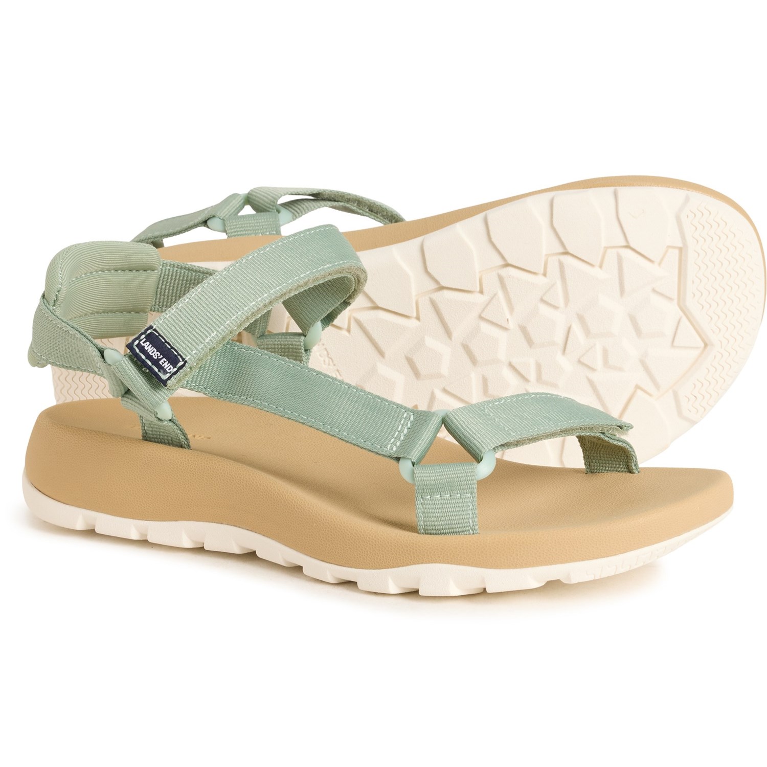 (取寄) ランズエンド レディース エンド トラベラー スポーツ サンダル Lands' End women Traveler Sport Sandals (For Women) Iceberg Green