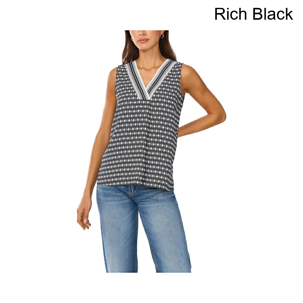 (取寄) ヴィンス・カムート Vネックノースリーブブラウス vince camuto V Neck Sle...