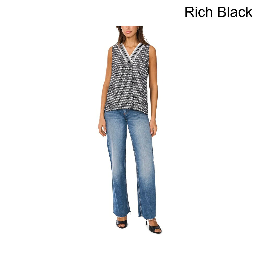 (取寄) ヴィンス・カムート Vネックノースリーブブラウス vince camuto V Neck Sle...