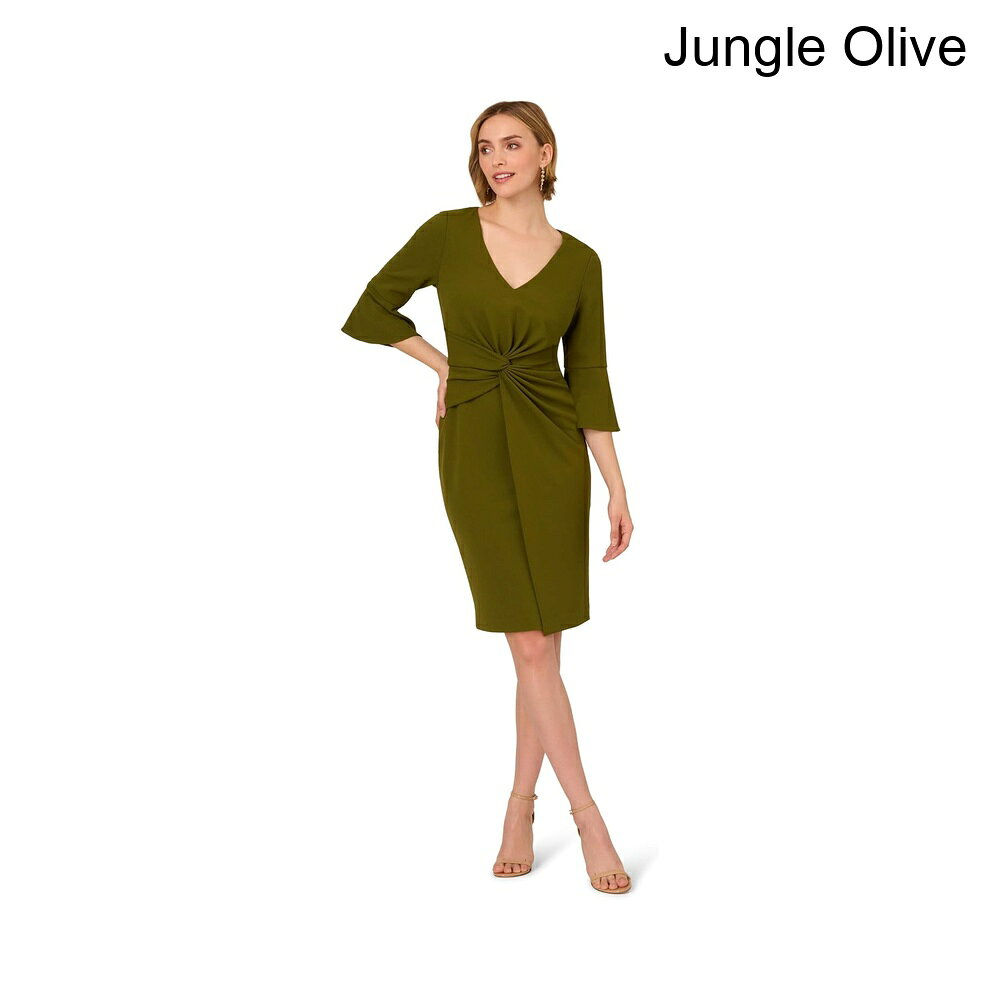 (取寄) アドリアナ・パペル ツイストクレープショートドレス adrianna papell Twist Crepe Short Dress