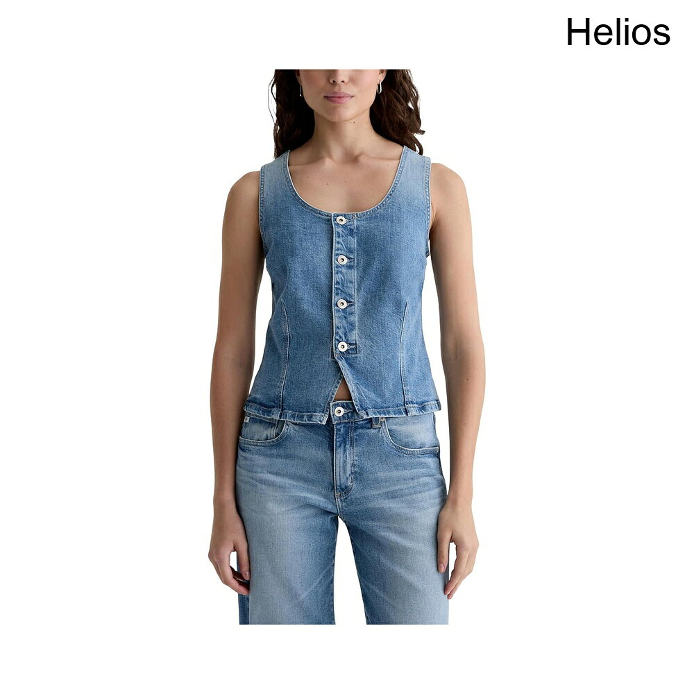 (取寄) エージー・ジーンズ ティーガンフィッテッドデニムベストインヘリオス ag jeans Teagan Fitted Denim Vest in Helios