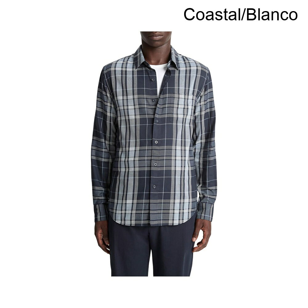 (取寄) ヴィンス ダンルースチェックセパレートプラケットロングスリーブシャツ vince Dunluce Plaid Separate Placket Long Sleeve Shirt