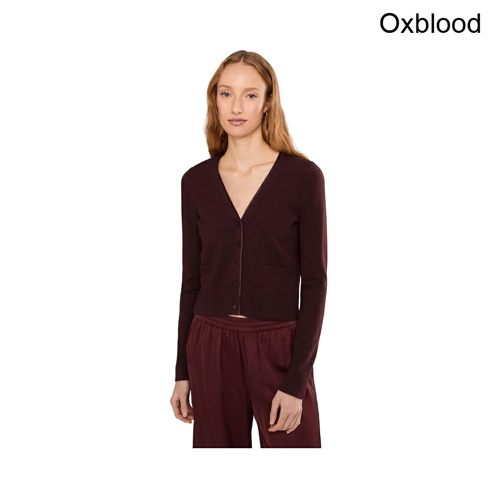 (取寄) ヴィンス サテンボタンVネックカーディガン vince Satin Button V-Neck Cardigan