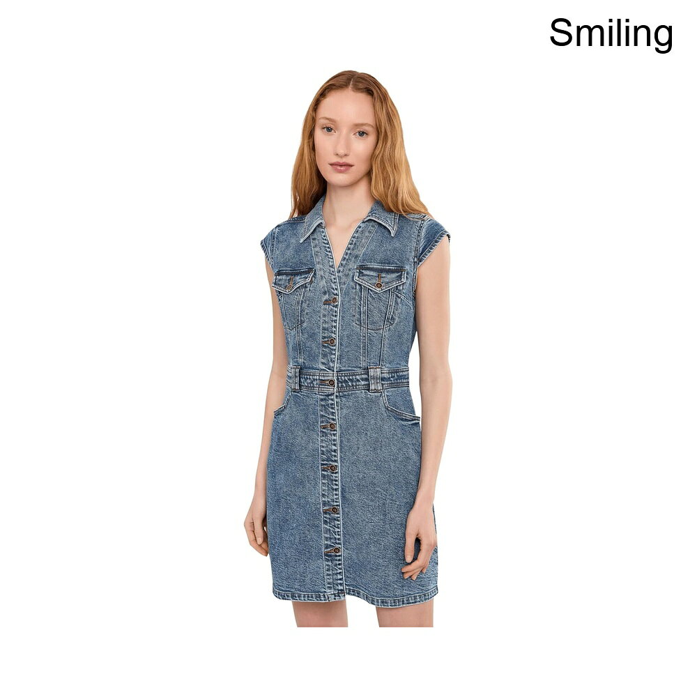 (取寄) カット フロム ザ クロス ルースデニムフロントドレスフレアスリーブ kut from the kloth Ruth- Denim Front Dress With Flared Sleeve