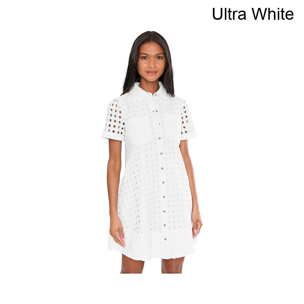 (取寄) セセ ショートスリーブアイレットカラーのベビードールドレス cece Short Sleeve Eyelet Collared Babydoll Dress