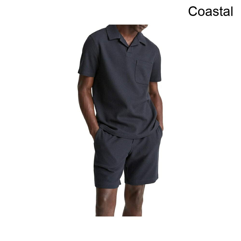 (取寄) ヴィンス シアサッカー ニット 半袖 ジョニー カラー vince Seersucker Knit Short Sleeve Johnny Collar
