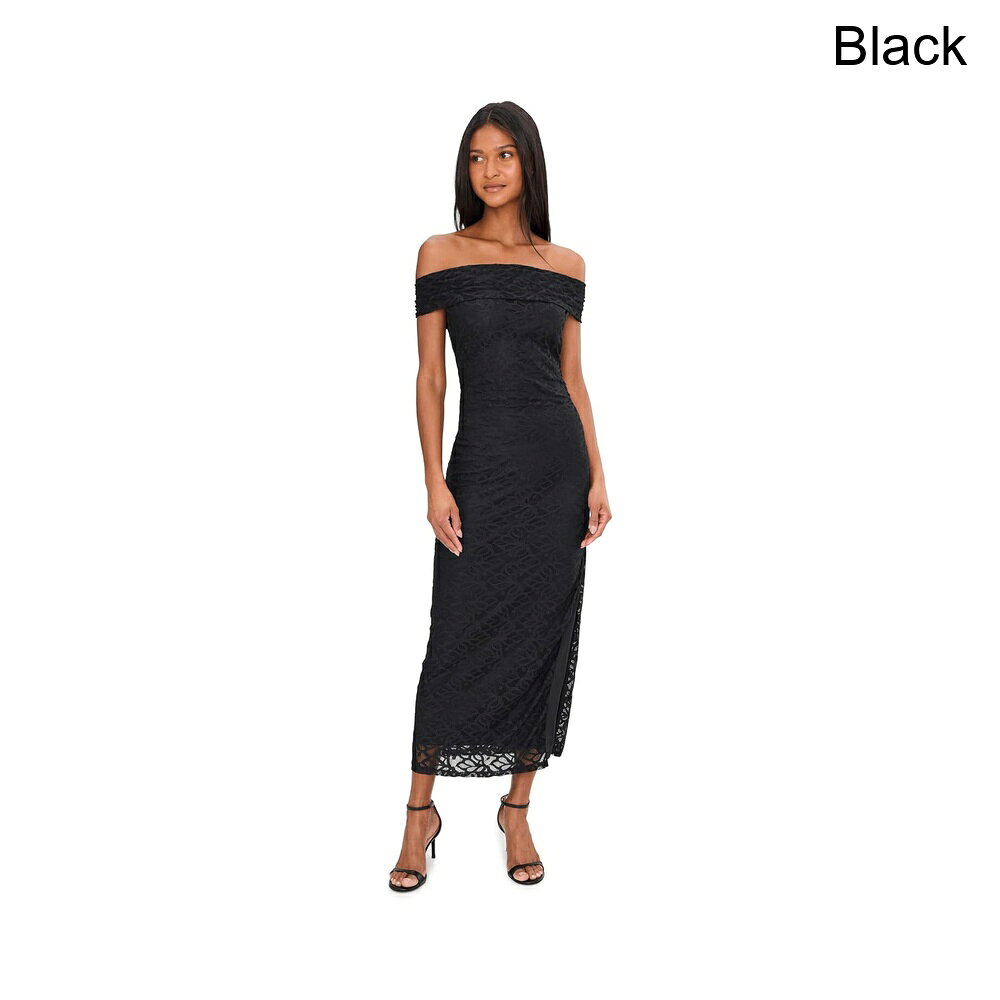(取寄) アドリアナ・パペル オフショルダー レース ミディドレス adrianna papell Off Shoulder Lace Midi Dress