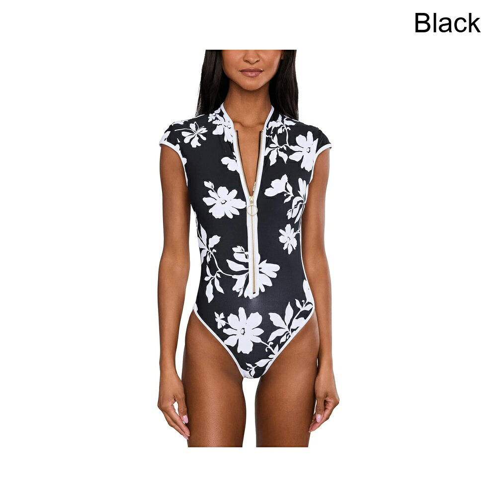 (取寄) シーフォリー メイフラワーキャップスリーブジップフロントワンピース seafolly Mayflower Cap Sleeve Zip Front One-Piece