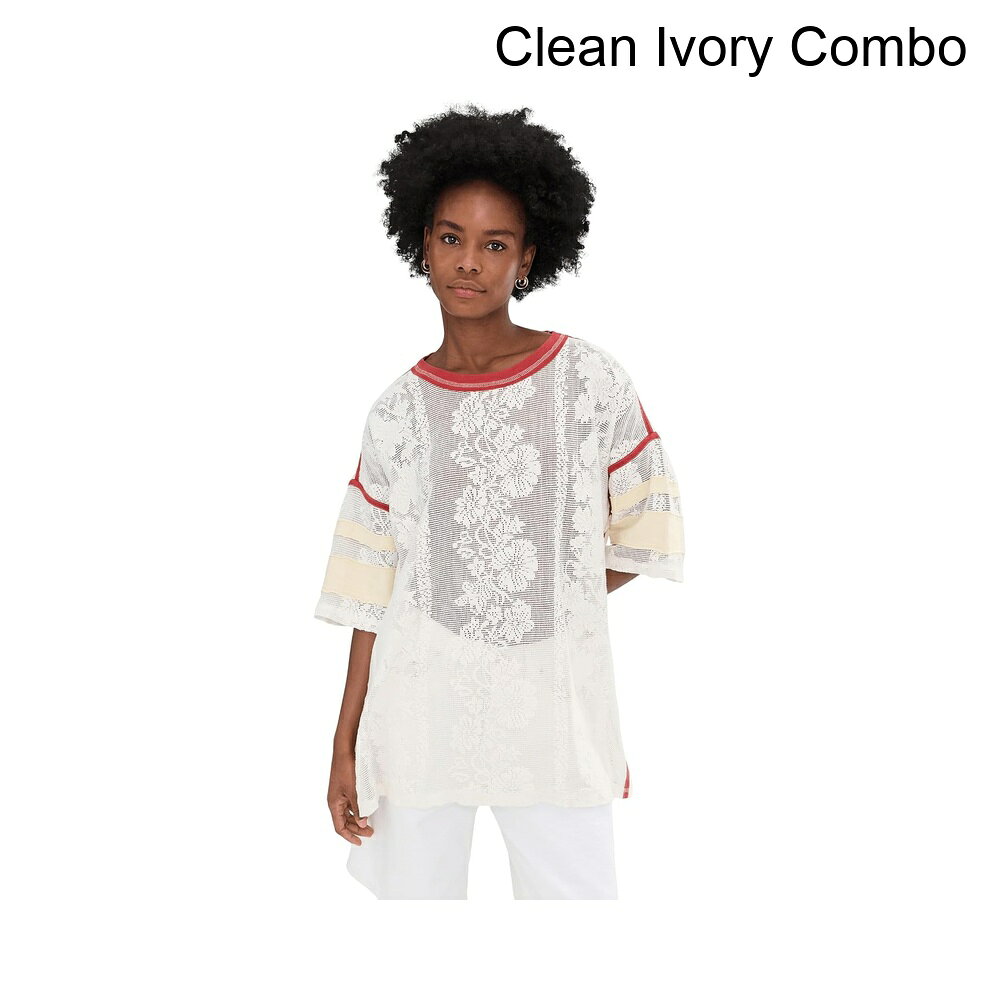 ■商品詳細■特徴 1スポーティーとフェミニンが融合した、Free people™のWe The Free Best Match Tee。オーバーサイズのジャージー風デザインで、フルメッシュレースの素材にコントラストのトリムとバルスティストライプのアクセントが施されています。ボートネック、ドロップショルダー、ワイドショートスリーブ、ベンテッドヘムがあります。■特徴 2クラシックフィットとプルオンスタイル。■特徴 3綿82%、ナイロン18%。■特徴 4洗濯機で洗えます。■特徴 5輸入品です。■備考(取寄) フリーピープル ウィーザフリー ベストマッチTシャツ free people We The Free Best Match Teeレディース トップス ベスト ウェア アウター アウトドア ファッション ブランド 大きいサイズ ビックサイズsix_10056757