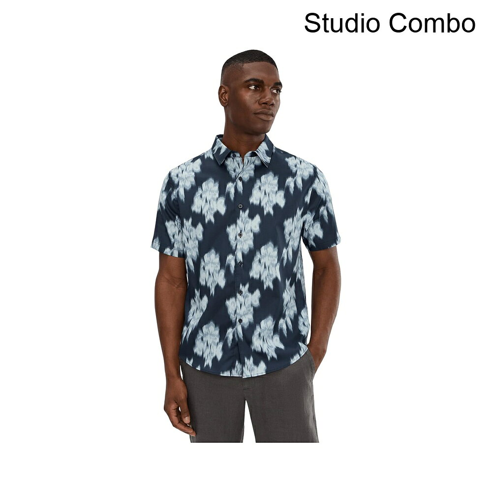 (取寄) ヴィンス ぼかしバラショートスリーブフレンチプラケットシャツ vince Blurred Roses Short Sleeve French Placket Shirt