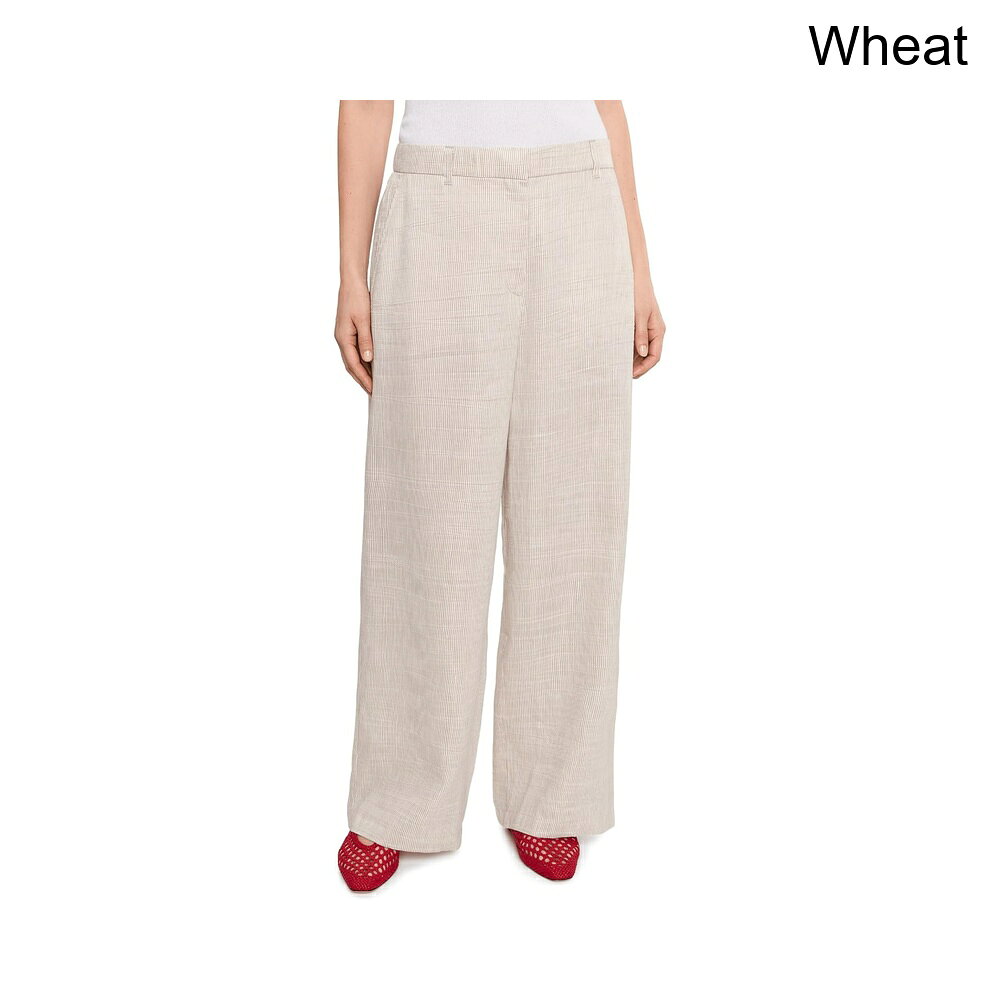 (取寄) イーリー・フィッシャー ストライプオーガニックリネンシーンハイウエストフルレングスパンツ eileen fisher Striped Organic Linen Sheen High Waisted Full Length Trousers