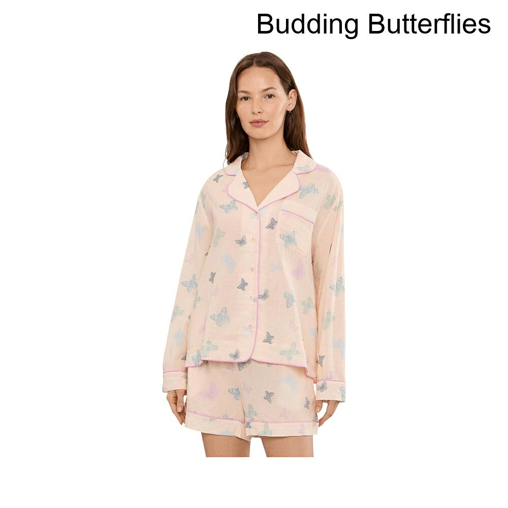 ■商品詳細■特徴 1くつろぎの金字塔、Honeydew Intimates? グッドライフ ロングスリーブ ショーティーズ PJ セット。クラシックなラペルノッチカラーとボタンフロントの留め具でデザインされており、このセットは時代を超えたラウンジラグジュアリーな感覚をもたらします。長袖は涼しい夜にちょうど良い暖かさを加え、リラックスフィットのショーツは調整可能なドローストリングの留め具を備えており、完璧でパーソナライズされたフィット感を提供します。柔らかく、通気性があり、動きやすく作られたこのPJセットは、ゆっくりとした朝からNetflixマラソン、実際に心地よい美容睡眠まで、あらゆるシーンでの必需品です。可愛さと快適さの両方を兼ね備えています。■特徴 2コットン50%、レーヨン50%。■特徴 3洗濯機で洗えます。■特徴 4輸入品。■特徴 5製品の寸法はサイズSMを使用して測定されました。サイズによって寸法が異なる場合がありますのでご注意ください。■特徴 6寸法：股下：2 3?4インチ■備考(取寄) ハニーデュー グッドライフロングスリーブショーティーズPJセット honeydew Good Life Long Sleeve Shorties PJ Setレディース トップス ルームウェア ブランド ファッション 女性 かわいい 正規品 大きいサイズ ビックサイズsix_10061876