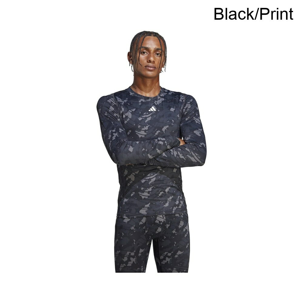 (取寄) アディダス テックフィットオールオーバープリントトレーニングロングスリーブTシャツ adidas Techfit All Over Printed Training Long Sleeve T-Shirt