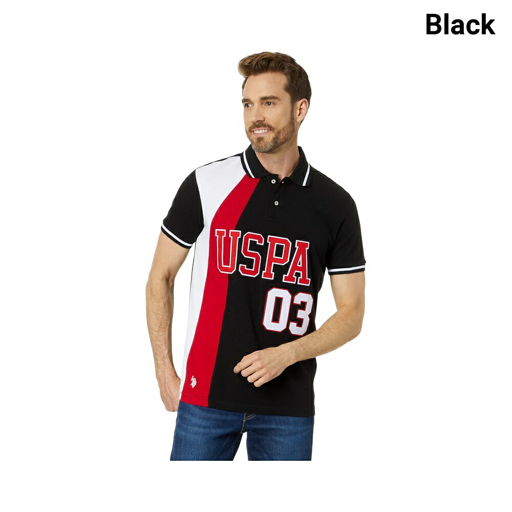 (取寄) u.s.ポロ協会 スリムフィットカーブピースピケニットポロ u.s. polo assn. Slim Fit Curved Piecing Pique Knit Polo