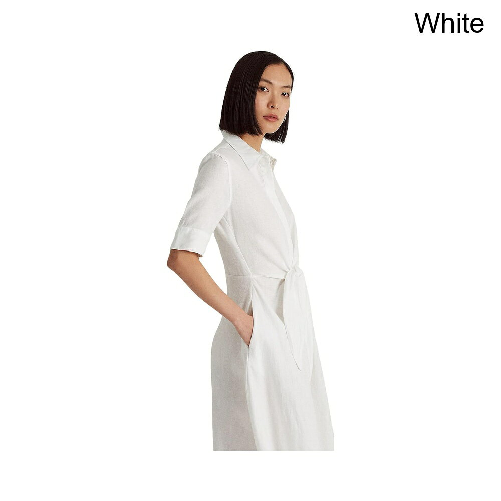 (取寄) ラルフ・ローレン プチリネンシャツドレス lauren ralph lauren Petite Linen Shirtdress