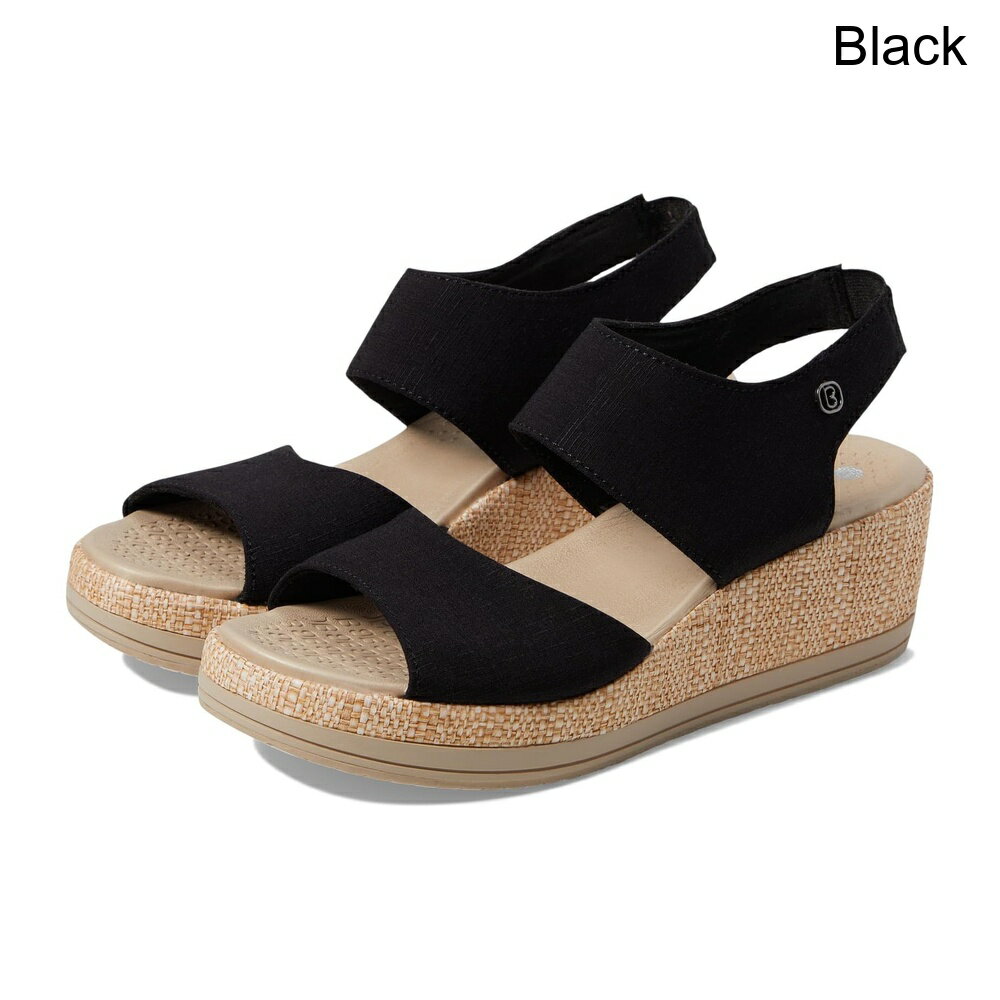 (取寄) ビジーズ リビールアンクルストラップウェッジサンダル bzees Reveal Ankle Strap Wedge Sandals